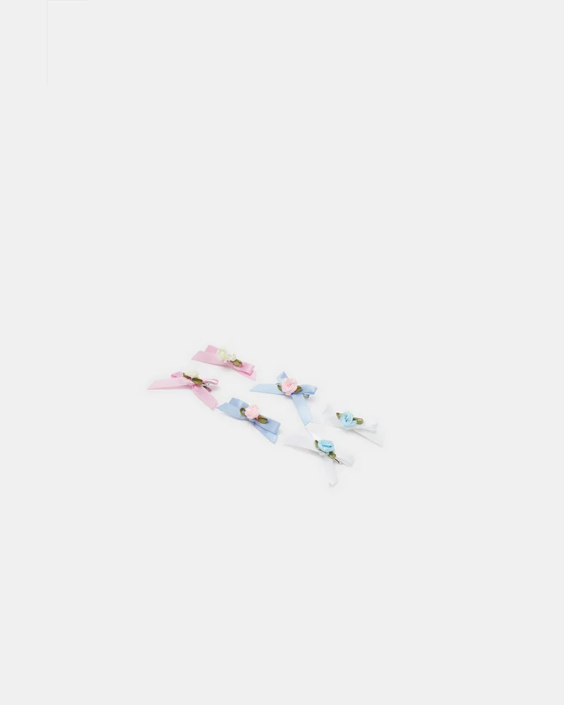 REDTAG Girls Assorted Embellished Hair Clip Set (Pack of 6)
