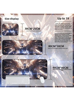 Mouse Pad Oversized Gundam Computer Keyboard Pad Cartoon Game Mouse Pad Boys E-sports Computer Thickened Desk Pad-Color:800*300*4mm-Pattern:Up To 19
