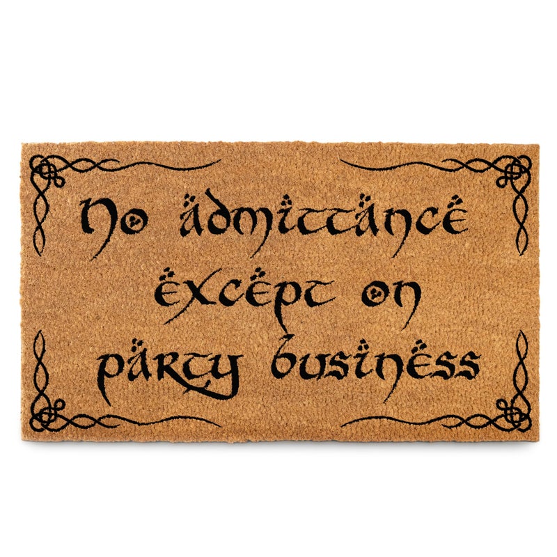 MAINEVENT No Admittance Except On Party Business Door Mat Outdoor 30x17 Inch, Nerd Welcome Mat Outside Entrance for Covered Porch or Patio, LOTR Gift - Image 1