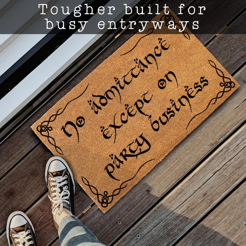 MAINEVENT No Admittance Except On Party Business Door Mat Outdoor 30x17 Inch, Nerd Welcome Mat Outside Entrance for Covered Porch or Patio, LOTR Gift - Image 3