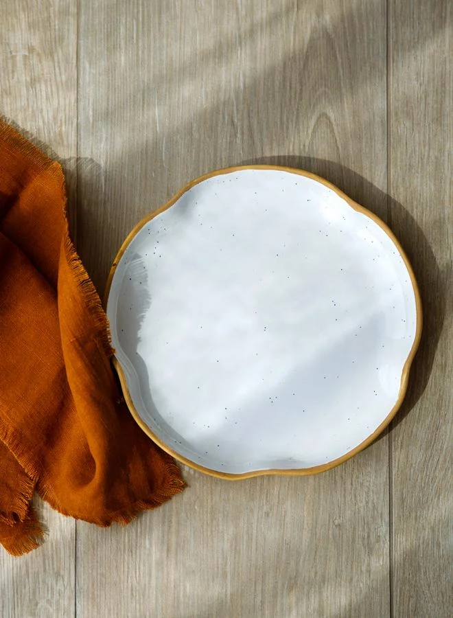 Curate Home Sky Dinner Plates White - Set of 4 -  Ceramic Stoneware