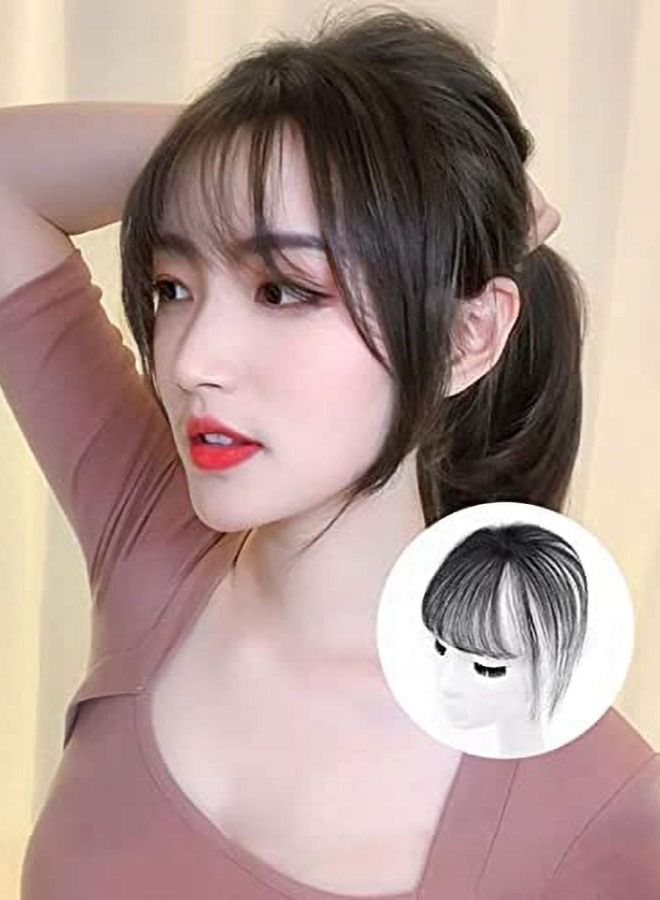 Estelle Needle Replacement Hair Piece, Invisible Fake Bangs on the Head, Real Hair 3d Air Bangs Wig Piece (#2_Style01) - Image 5