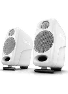 IK Multimedia IK Multimedia iLoud Micro Monitor Pair - Ultra-compact Monitor System with 2 x 25W Powered Reference Speakers with 3" Drivers, 3/4" Silk Dome Tweeters, and BlueTooth Connectivity - White  - Image 1