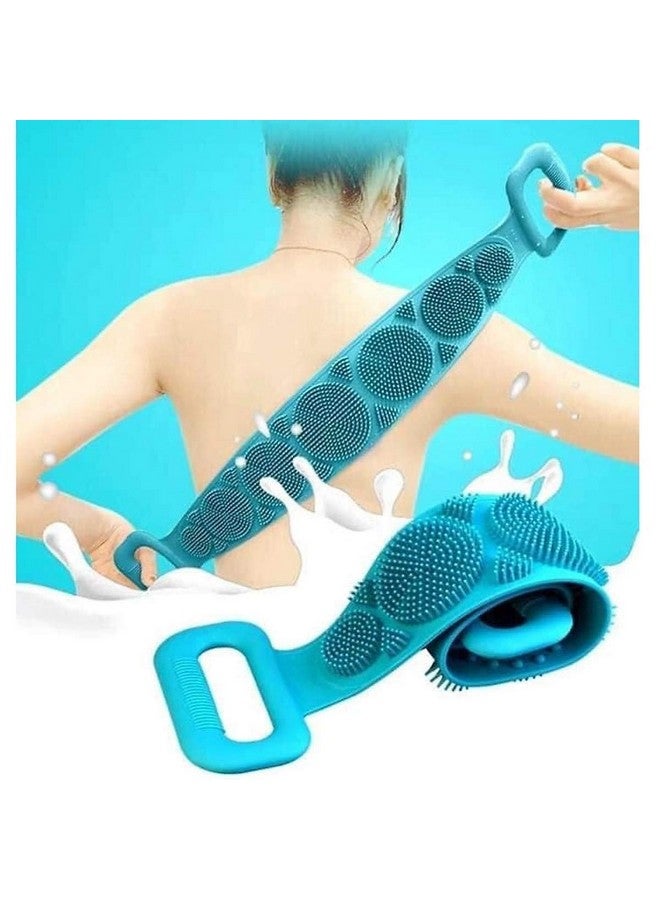 GIMMICK فرشاة استحمام سيليكون جيميك للجسم، فرشاة استحمام مزدوجة الجانب لتنظيف عميق للبشرة، حزام تقشير لإزالة الجلد الميت، سهل التنظيف، للرجال والنساء/متعدد الألوان - Image 1