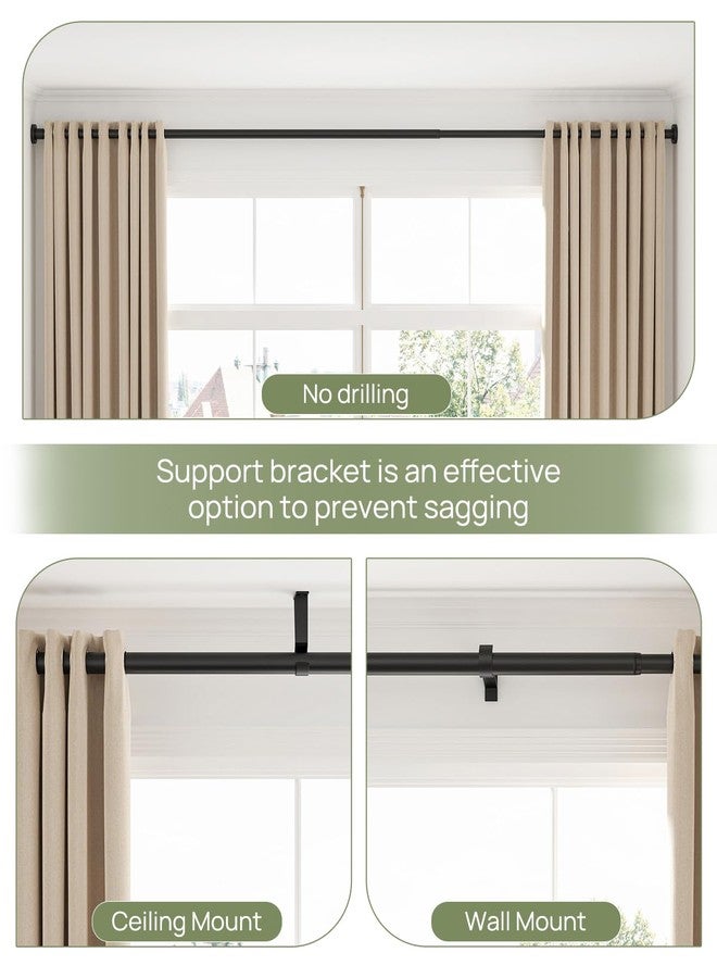 ALLZONE قضيب ستارة ALLZONE قابل للتعديل من 123 إلى 160 بوصة، قضيب شد طويل جدًا لستائر النوافذ وفواصل الغرف، لا يحتاج إلى حفر، سهل التركيب ومتين، أسود - Image 5