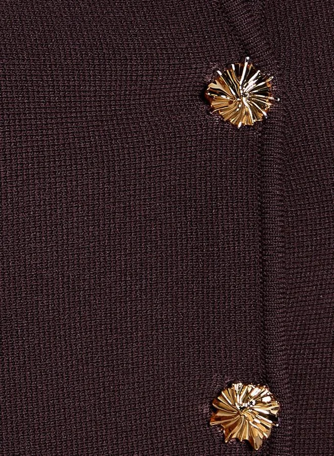 ايكونيك Iconic Peplum Top with Buttoned Placket