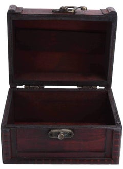 klarako Wooden Treasure Chests, Jewelry Storage Box, Vintage Retro Wooden Treasure Chest Square Organizer Trinket Box, for Jewelry Souvenirs Cosmetics, and Candy(01)  - Image 4