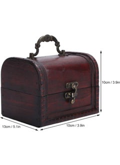 klarako Wooden Treasure Chests, Jewelry Storage Box, Vintage Retro Wooden Treasure Chest Square Organizer Trinket Box, for Jewelry Souvenirs Cosmetics, and Candy(01)  - Image 3