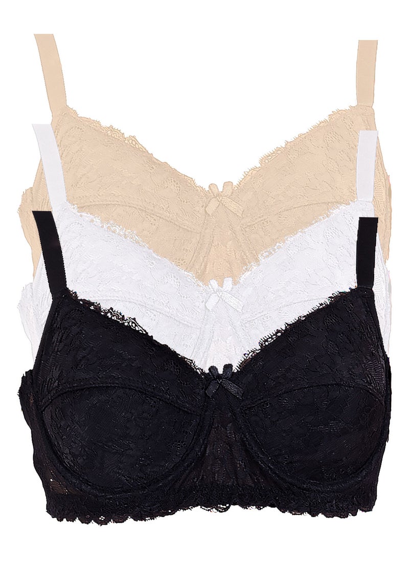 Dadoush - Unlined women's bra with distinctive lace embroidery, designed with a C cap to provide complete coverage, a women's T-shirt bra with a comfortable and elegant design - Image 1