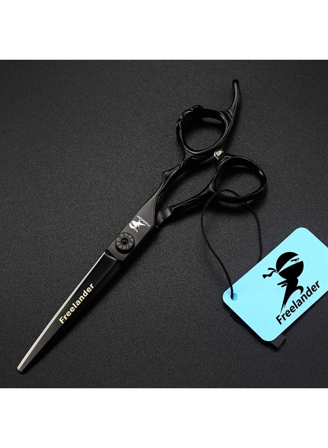 ROCOCO Hair Cutting Scissors, 6.0 Inch Black Professional Japan 440C Hair Cutting Shears - Salon Hair Blending/Thinning/Texturizing Scissor, Hand Sharpened - Image 1