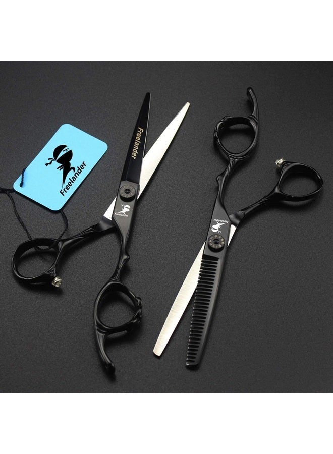 ROCOCO Hair Cutting Scissors, 6.0 Inch Black Professional Japan 440C Hair Cutting Shears - Salon Hair Blending/Thinning/Texturizing Scissor, Hand Sharpened - Image 2