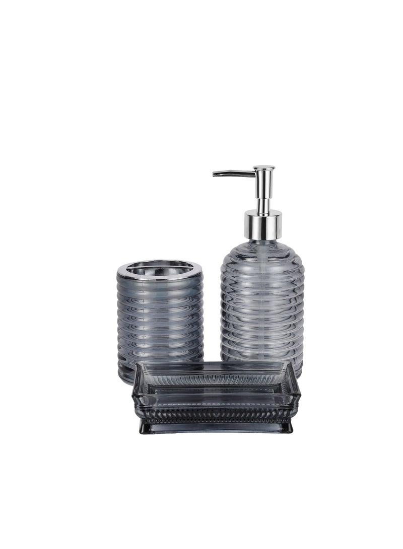 Royalford Bathroom Accessories Set-RF12311/ Includes Soap Tray, Liquid Dispenser and Toothbrush Holder Multicolor - Image 1