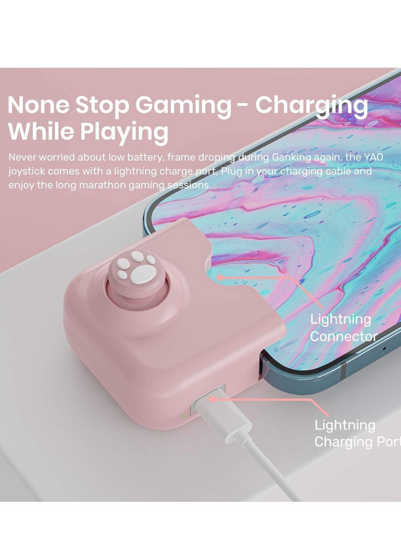 Captaintech For Yao L1 PRO Mobile Game Controller Joystick for iPhone (iOS 13.4 or Later, For iOS Mobile Games), Gaming Gamepad Compatible with PUBGG Mobile, Call of Duty Mobile(CODM), Genshin Impact (Pink) - Image 4