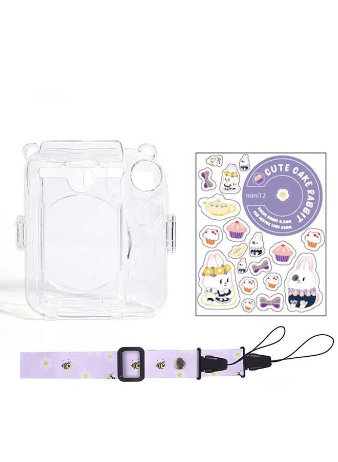 VIUAUAX Protective Clear Case Hard Case For Fujifilm Instax Mini 12 Instant Camera With Adjustable Strap  Clear - Image 3