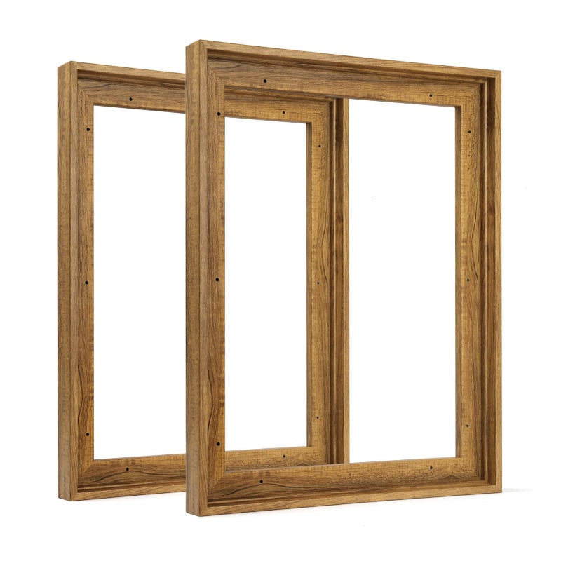 FOLKOR FOLKOR Floating Frame for 12x16 Inch Canvas Painting 0608 Deep 2 Pack Floater Frame for Canvas Prints Art frame for Wall Prints Diamond Painting Paint by Numbers Dark Brown 