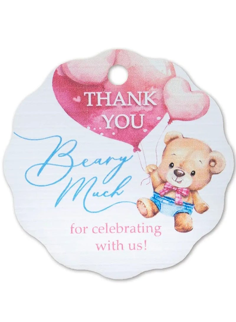 50pcs Adorable Thank You Beary Much Gift Tags for Baby Showers or Children's Birthday Party - Image 1