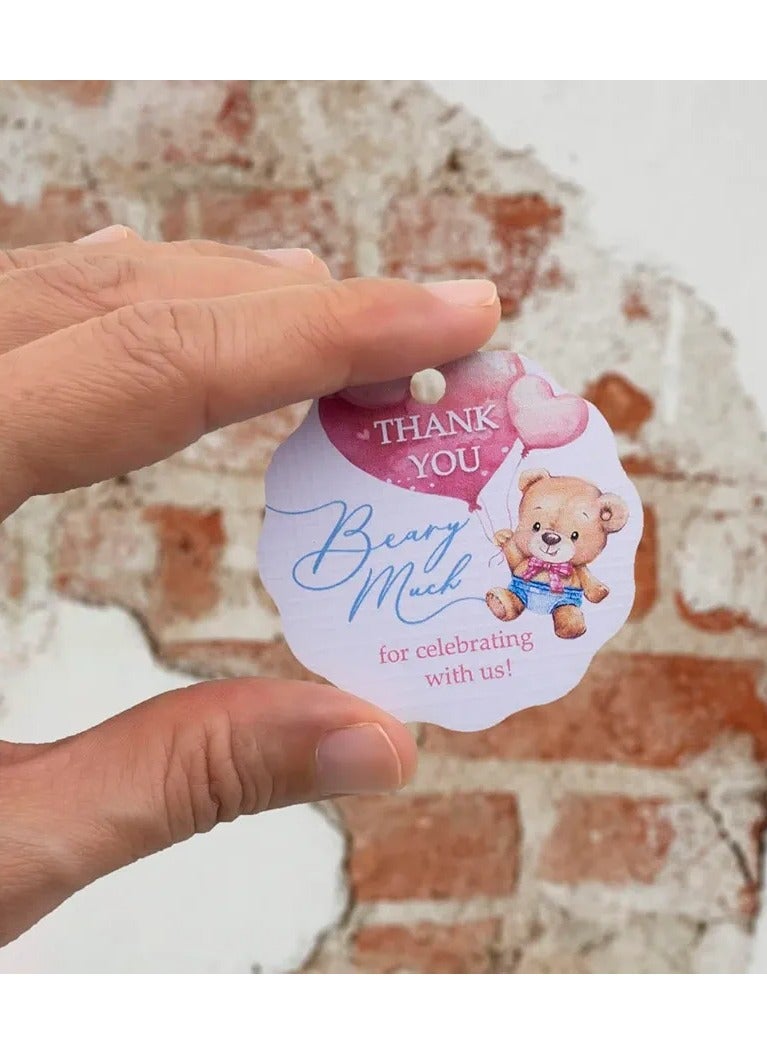 50pcs Adorable Thank You Beary Much Gift Tags for Baby Showers or Children's Birthday Party - Image 3