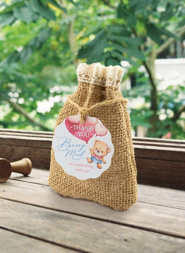 50pcs Adorable Thank You Beary Much Gift Tags for Baby Showers or Children's Birthday Party - Image 2