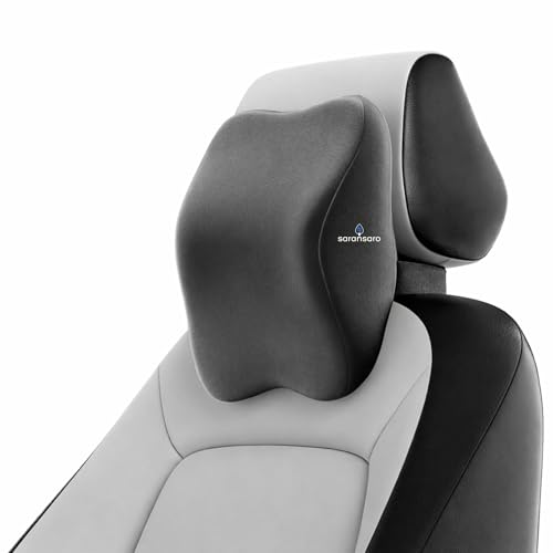 SARANSARO Memory Foam Car Neck Rest Pillow – Ergonomic Cervical Support Cushion for Long Drives, Soft Breathable Car Head Support, Pain Relief Design (Universal Fit) - Image 1