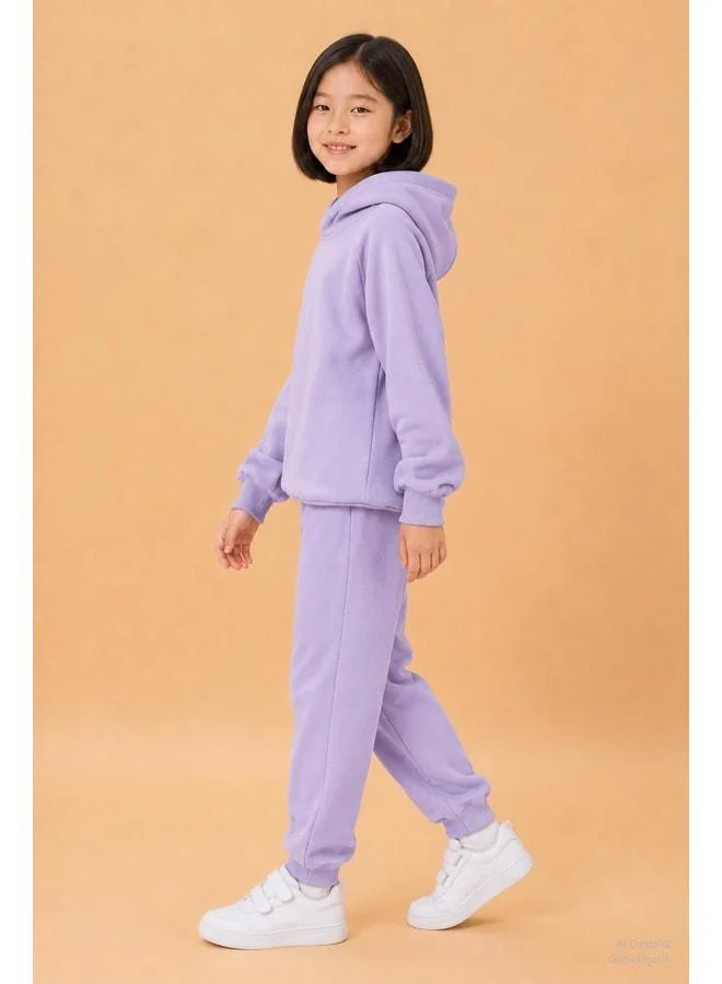 Perendi Reglan Sleeve Hooded Fleece-Lined Unisex Kids Outfit.