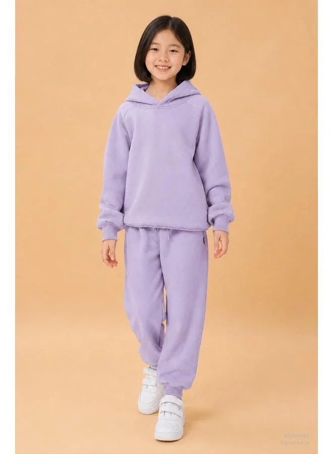 Perendi Reglan Sleeve Hooded Fleece-Lined Unisex Kids Outfit.