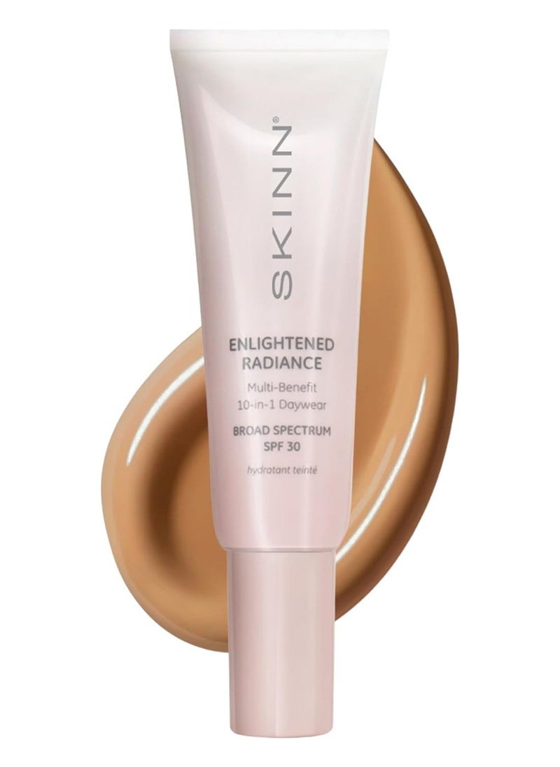 Skinn SKINN Enlightened Radiance 10-in-1 Tinted Sunscreen Broad Spectrum with SPF 30, (Medium) - Hydrating & Brightening Tinted Moisturizer for Face, Wrinkles & Fine Line - Lightweight Coverage Skin Tint 