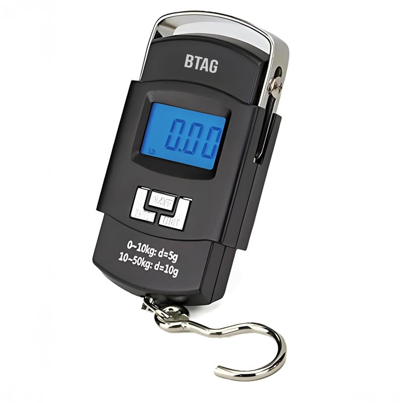 Btag Portable Electronic Luggage Weighing Scale | 50kg/110Lb Digital Handheld Travel Weight Scale with LED Display | Compact & Durable Suitcase/Baggage Weight Checker for Home– Pack of 1(A08) - Image 1