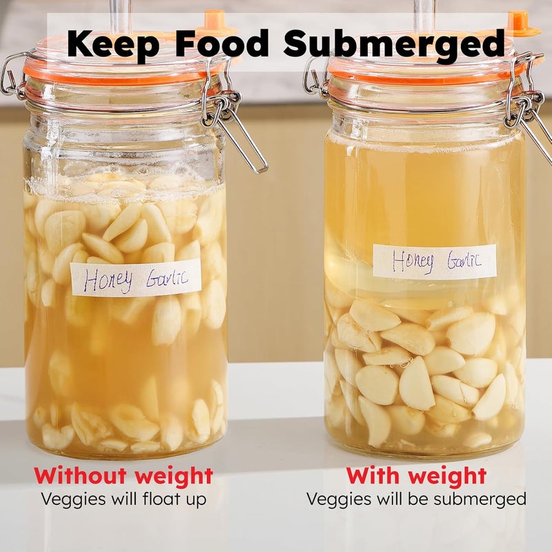 JILLMO Easy Grip Fermentation Weight- 4 Pack of Glass Weights for Wide Mouth Mason Jars - Image 5
