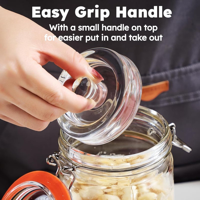 JILLMO Easy Grip Fermentation Weight- 4 Pack of Glass Weights for Wide Mouth Mason Jars - Image 3
