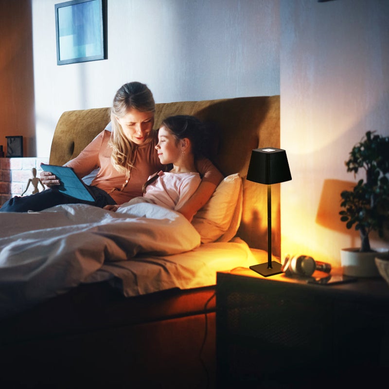مصباح طاولة LED: تصميم ثنائي الوظيفة أسود - مصباح أرضي LED بثلاث درجات حرارة لونية قابلة للتباين اللانهائي بالتحكم باللمس للمكتب المنزلي وغرفة النوم والقراءة والاسترخاء - Image 5