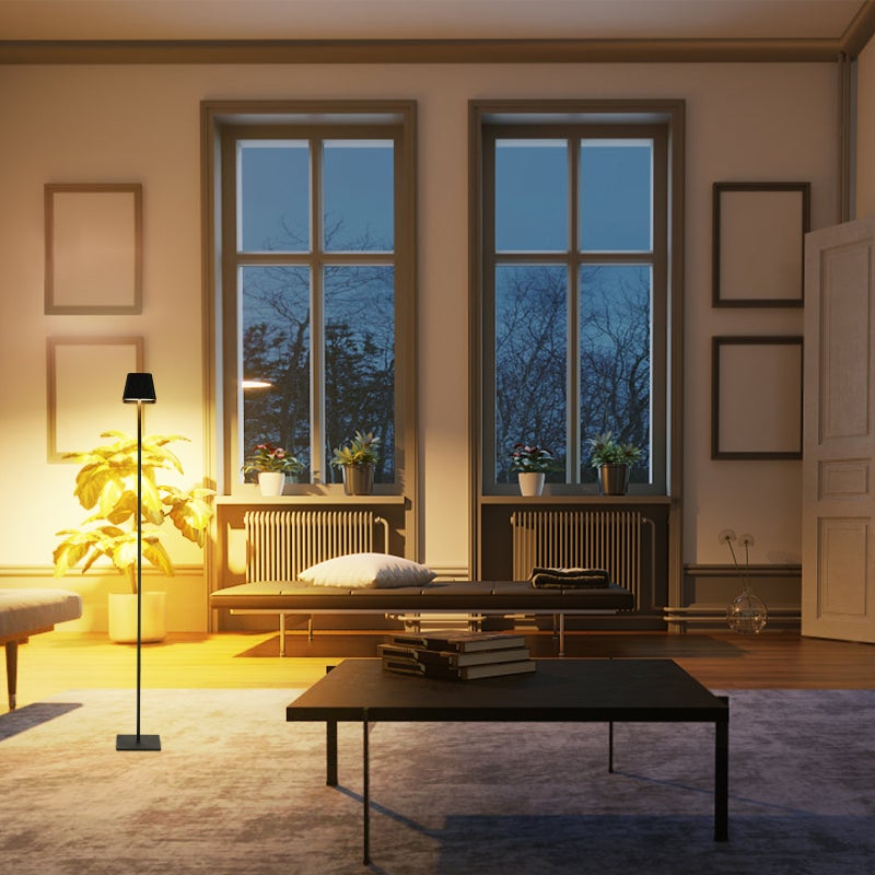 مصباح طاولة LED: تصميم ثنائي الوظيفة أسود - مصباح أرضي LED بثلاث درجات حرارة لونية قابلة للتباين اللانهائي بالتحكم باللمس للمكتب المنزلي وغرفة النوم والقراءة والاسترخاء - Image 2