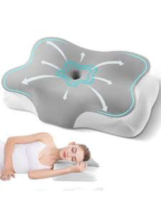 EMAAZZ LLC Ergonomic Memory Foam Cervical Pillow for Neck and Shoulder Pain Relief, Orthopedic Contour Sleeping Pillow with Cooling Breathable Mesh Cover - Image 4