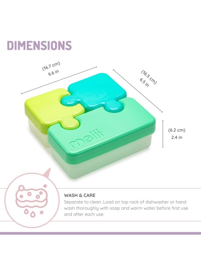 melii صندوق بينتو مقاوم للتسرب وآمن للاستخدام في الميكروويف والفريزر - حاوية تخزين طعام ممتعة مكونة من 3 أقسام للأطفال والكبار - Image 3