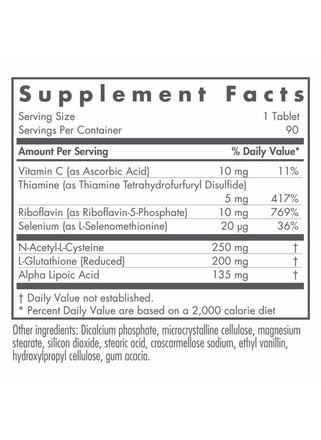 Glutathione Complex Supplement - Glutathione Complex, L-Glutathione with Vitamin C, NAC, Alpha Lipoic Acid, Tablets - 90 Count