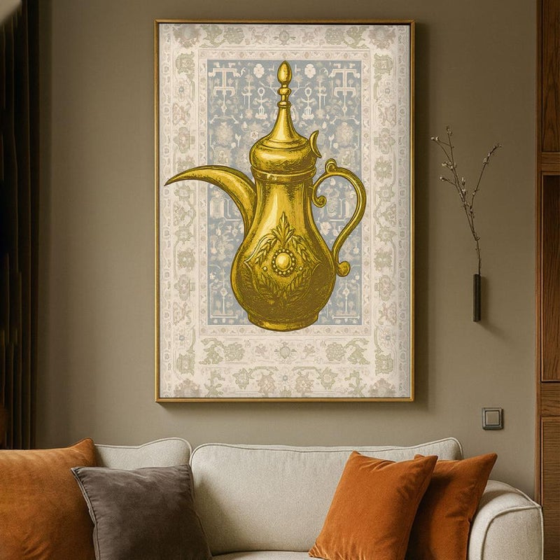 Marktna Canvas painting with a traditional art design and a hollow frame, measuring (40×60), one piece - Image 3