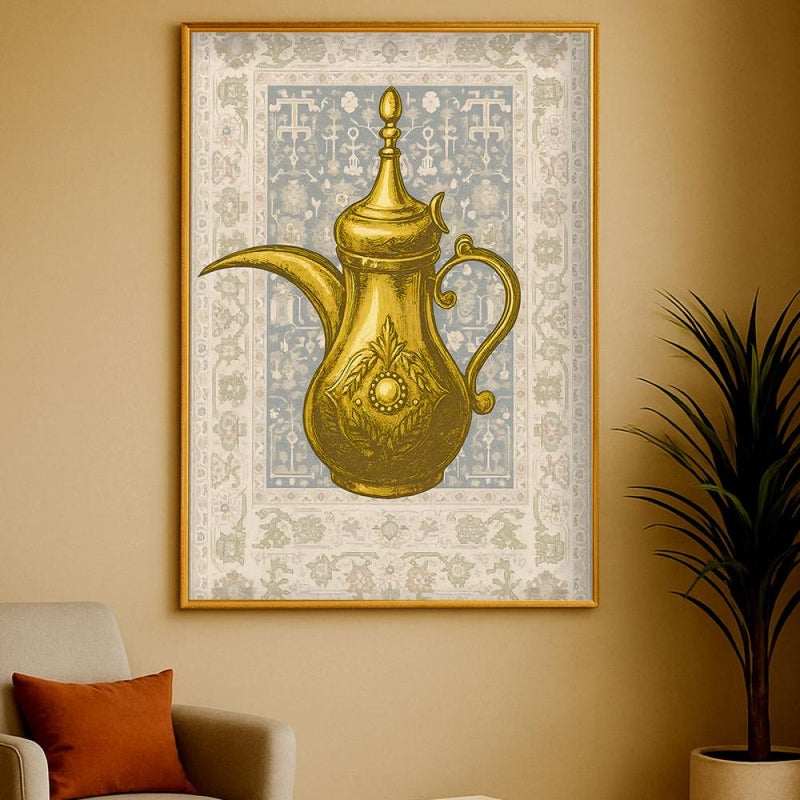 Marktna Canvas painting with a traditional art design and a hollow frame, measuring (40×60), one piece - Image 1