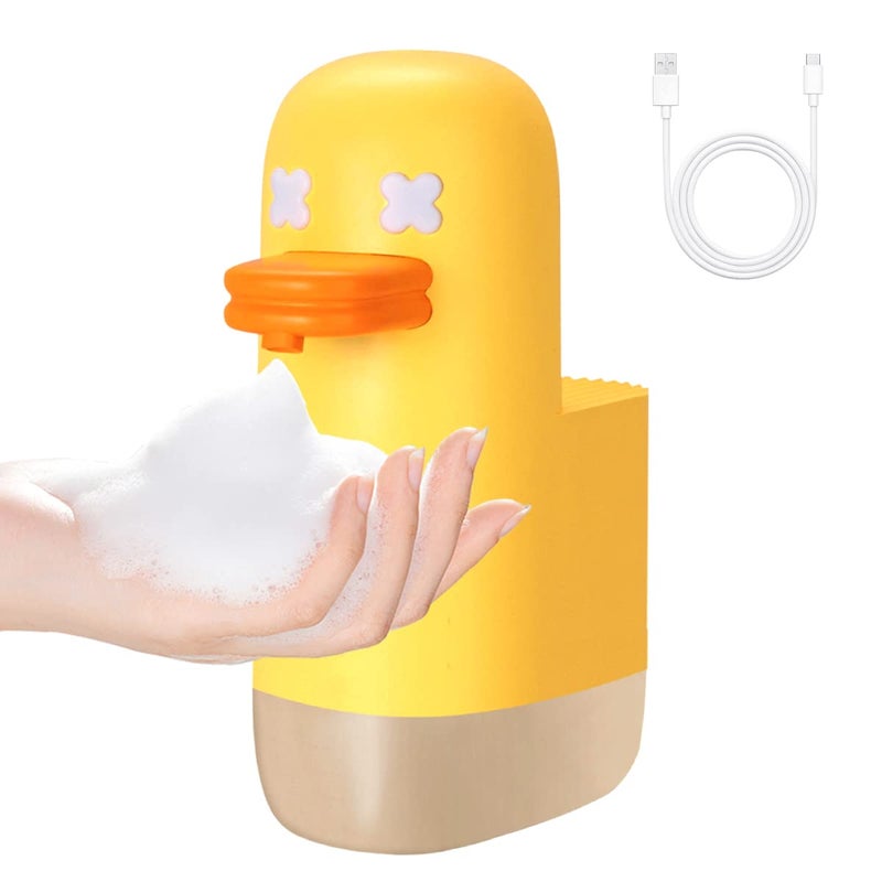 Automatic Soap Dispenser Rechargeable Foaming Soap Dispenser IPX4 Waterproof Bubble Duck Soap Dispenser for Kids Foam Sanitizer Dispenser for Kitchen Bathroom Restaurant Office350Ml12Oz