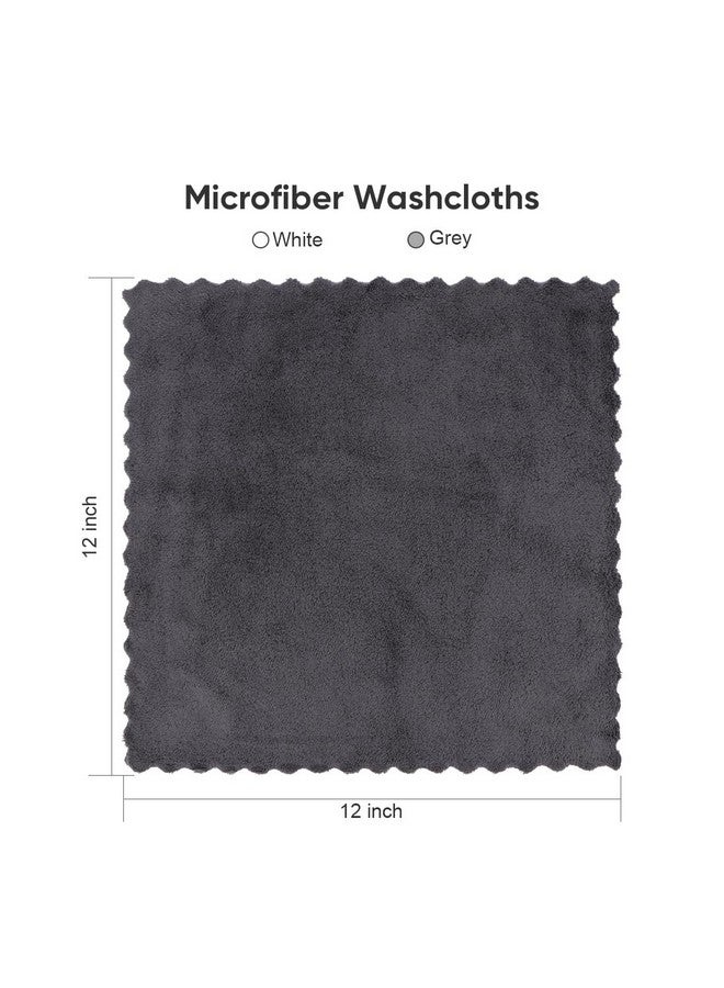 Orighty Ultra Soft Washcloths 12 Pack, Premium Microfiber Towel Sets 12 X 12 Inches, Absorbent And Quick Drying Coral Velvet Washcloth, Multi-Purpose Wash Cloths For Bathroom, Hotel, And Gym (Grey) - Image 5