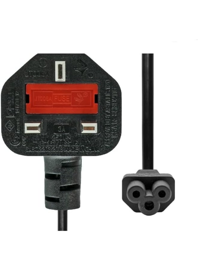 Type-G (1.8-Meter) Laptop Charger Power Cable Cord - 3-Pin For Laptop/Computers/LCD Screens/Video Games/Notebooks/Printers/SMPS, & Lack TFT/CRT Monitors Power Cord, With A 3-Pin Adapter. - Image 3