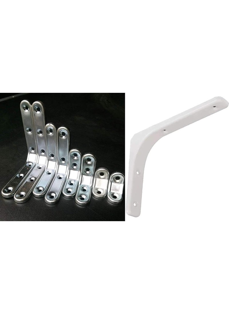 DIY Crafts Diy Crafts CTDIYHI48015 Angle Bracket Heavy Support Wall Mounted Bench Table Shelf Bracket Furniture Hardware Screw Pack of 2 100 X 100 X 12 Polish Silver  - Image 3