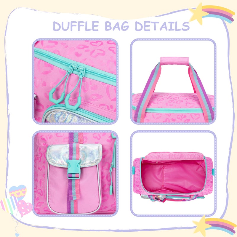 Oruiji Kids Duffle Bag Girls Women Travel Bag Gifts Overnight Bags for Girls Women Tote Sleepover Gym Dance Bags for Kids with Shoes Compartment - Image 5
