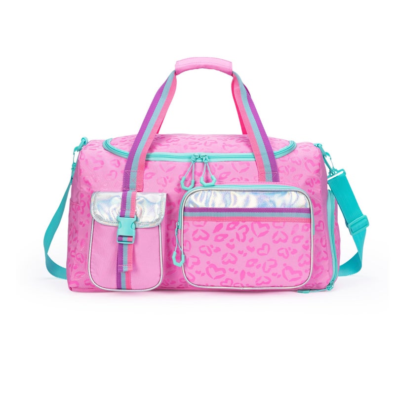 Oruiji Kids Duffle Bag Girls Women Travel Bag Gifts Overnight Bags for Girls Women Tote Sleepover Gym Dance Bags for Kids with Shoes Compartment - Image 1