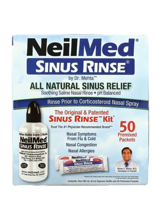 NeilMed NeilMed, The Original & Patented Sinus Rinse Kit, 50 Premixed Packets, 1 Kit 
