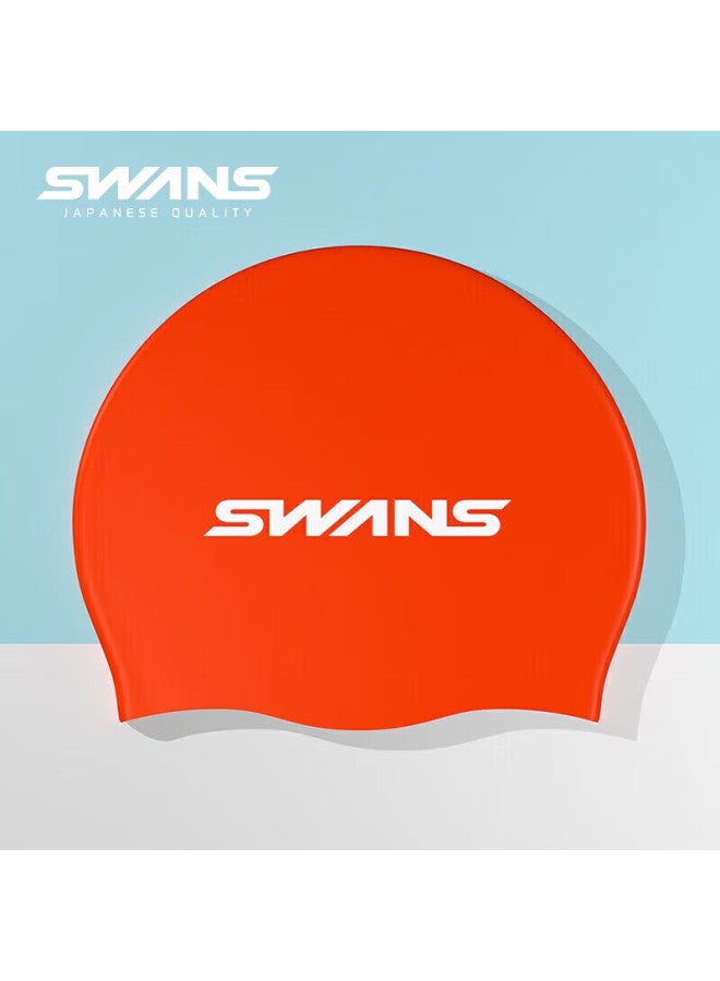 Speed Vision Suanshi Swimming Cap For Men And Women, Waterproof Comfortable Non-binding Long Hair Ear Protection Swim Gear Cymsa18-5 Orange Red - Image 1
