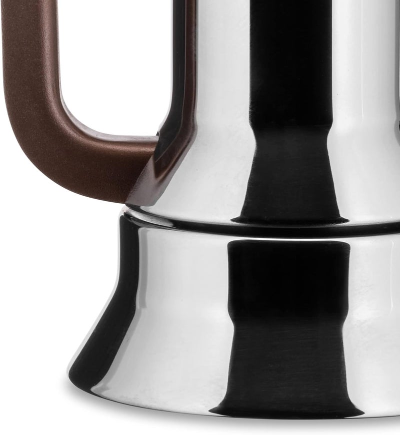 Alessi 6-Cup Espresso Coffee Maker - 18/10 Stainless Steel, Mirror Polished with Magnetic Heat Diffusing Bottom - Image 4