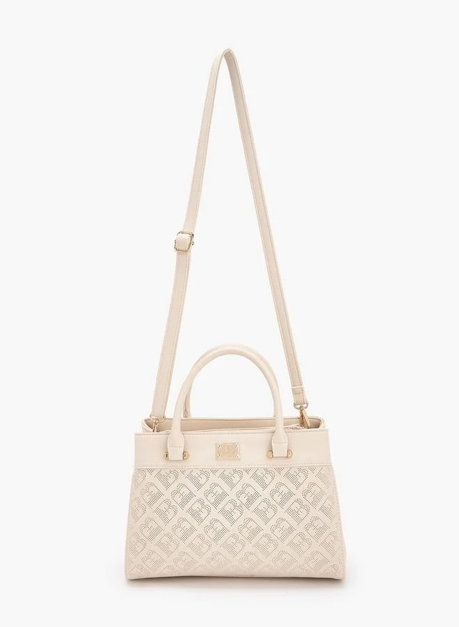 Flora Bella By Shoexpress Flora Bella Laser Cut Tote Bag with Detachable Strap