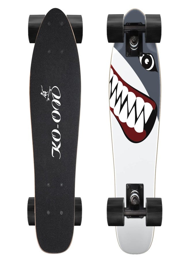 KO-ON Skateboard Complete Skateboards 22 Inch Mini Cruiser Skateboards for Beginners Kids Boys and Girls (Shark) - Image 1