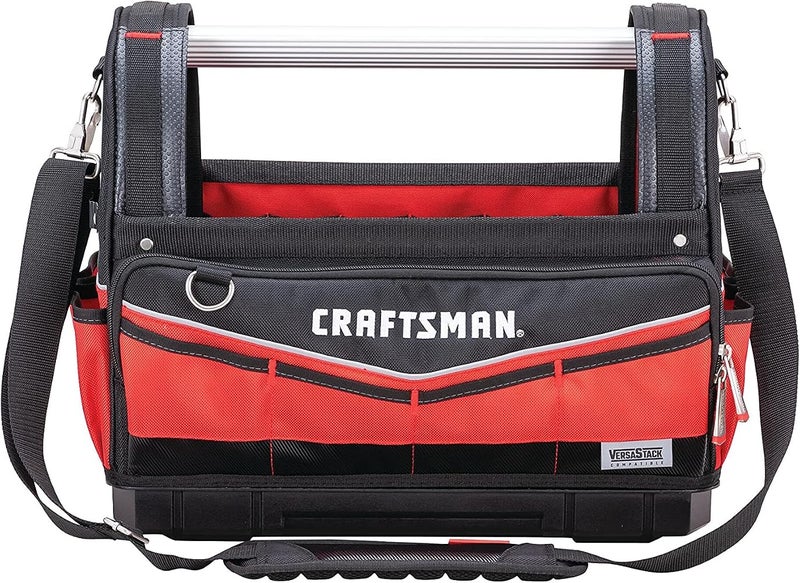 CRAFTSMAN VERSASTACK Heavy Duty Tool Bag, Waterproof Hard Bottom, 17" Large Tool Tote with Adjustable Strap (CMST17621) - Image 4