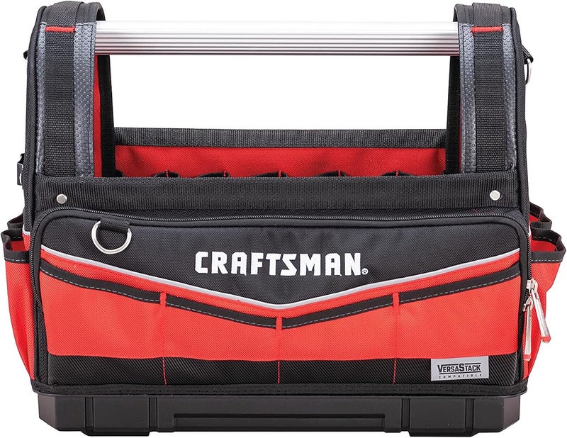 CRAFTSMAN VERSASTACK Heavy Duty Tool Bag, Waterproof Hard Bottom, 17" Large Tool Tote with Adjustable Strap (CMST17621) - Image 1