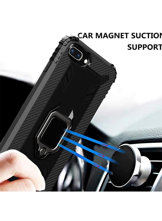 S-TOP Case For iPhone 6 Plus / 7 Plus / 8 Plus Carbon Fiber Protective Case with 360 Degree Rotating Ring Holder - Image 4